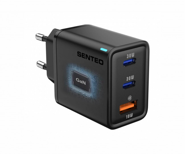 СЗУ 3Port SENTEO Z-17 USB+2USB-C 3A GaN PD 30W (black)